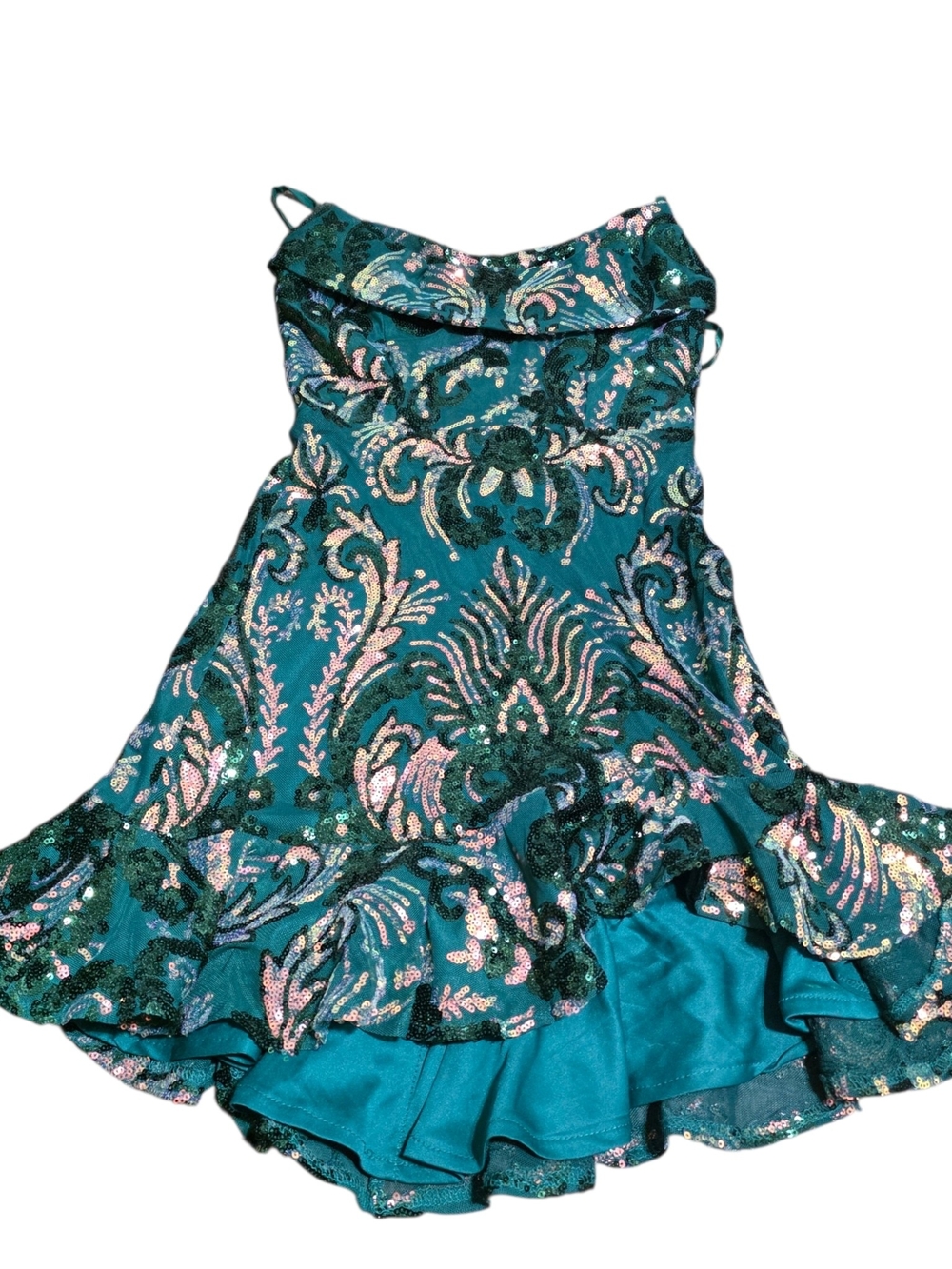 Selfie Leslie Forest Green Sequin Mini Dress XS AU 6 Mermaid Hem Party Cocktail - Picture 7 of 12